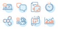Opinion, Architectural plan and Strategy icons set. Speech bubble, Time and Chemical formula signs. Vector Royalty Free Stock Photo