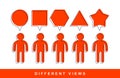 Opinion diversity vector concept, different perspectives metaphor. Royalty Free Stock Photo