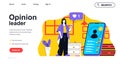 Opinion leader concept for landing page template. Vector illustration Royalty Free Stock Photo