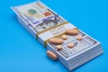 Opioid crisis drugs pills prescription medication and money Royalty Free Stock Photo