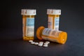 Opioid Crisis - Open Bottle of Prescription Painkillers. Medicare, overdose.