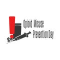 Opioid Misuse Prevention Day,  silhouette of dangerous drugs for themed banner Royalty Free Stock Photo