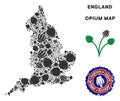 Opium Drugs England Map Collage