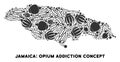 Opium Addiction Jamaica Map Collage