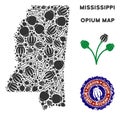 Opium Addiction Mississippi State Map Mosaic