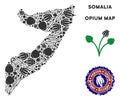 Opium Drugs Somalia Map Collage