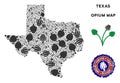 Opium Drugs Texas Map Collage