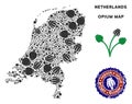 Opium Drugs Netherlands Map Mosaic