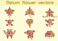 Opium floral pattern vectors on White background