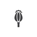 Opium flower vector icon