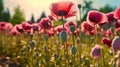 Opium Poppy. Opium poppy fields. Royalty Free Stock Photo