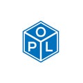 OPL letter logo design on black background. OPL creative initials letter logo concept. OPL letter design Royalty Free Stock Photo