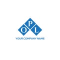OPL letter logo design on white background. OPL creative initials letter logo concept. OPL letter design Royalty Free Stock Photo