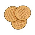 Oplatky are flat wafers made according to an old, traditional recipe in the area of Karlovy Vary. Czech food. Vector image