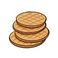 Oplatky are flat wafers made according to an old, traditional recipe in the area of Karlovy Vary. Czech food. Vector image