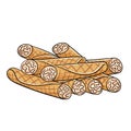 Oplatky are flat wafers made according to an old, traditional recipe in the area of Karlovy Vary. Czech food. Vector image