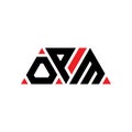 OPM triangle letter logo design with triangle shape. OPM triangle logo design monogram. OPM triangle vector logo template with red Royalty Free Stock Photo