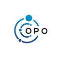 OPO letter technology logo design on white background. OPO creative initials letter IT logo concept. OPO letter design