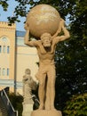 OPOLE , POLAND - ATLAS SCULPTURE IN THE CITY CENTER OF OPOLE