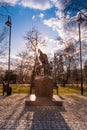 the Monument to Defend Your Opole with a cannon and a soldier