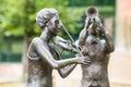 Opole, Poland. Musicians sculptures near Philharmonic.