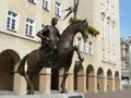 OPOLE , SILESIA , POLAND- MOMUMENT OF PRINCE KAZIMIERZ I AND OPOLSKI IN THE CITY CENTER OF OPOLE