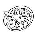 Opor ayam Icon. Doodle Hand Drawn or Outline Icon Style