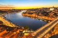 Oporto aerial by night