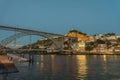 Oporto, Portugal - Douro river and Dom Luis iron bridge Royalty Free Stock Photo