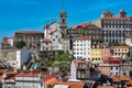 View of Oporto city, typical houses with red roofs with tiles