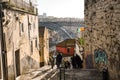 OPORTO, PORTUGAL - Jun 12, 2019: High angle beautiful view of the Portuguese city Oporto