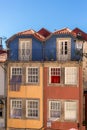 View at a traditional and colored urban buildings on Porto downtown