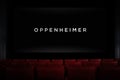 Oppenheimer movie in the cinema. Astana, Kazakhstan - July 2, 2023. Royalty Free Stock Photo