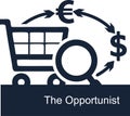 Vector illustration on white background of the concept of the activities of opportunists in business