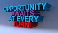 Opportunity awaits at every turn on blue Royalty Free Stock Photo