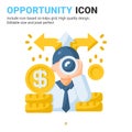 Opportunity icon vector with flat color style isolated on white background. Vector illustration opportunities sign symbol icon