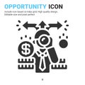 Opportunity icon vector with glyph style isolated on white background. Vector illustration opportunities sign symbol icon concept