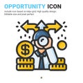 Opportunity icon vector with outline color style isolated on white background. Vector illustration opportunities sign symbol icon