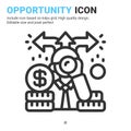 Opportunity icon vector with outline style isolated on white background. Vector illustration opportunities sign symbol icon