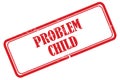 Problem child stamp on white