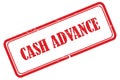 cash advance stamp on white