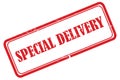 special delivery stamp on white Royalty Free Stock Photo