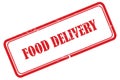 food delivery stamp on white Royalty Free Stock Photo