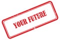 your future stamp on white