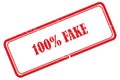 percent 100 fake stamp on white Royalty Free Stock Photo