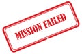 mission failed stamp on white