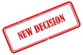 new decision stamp on white Royalty Free Stock Photo