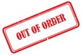 out of order stamp on white Royalty Free Stock Photo