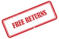 free returns stamp on white