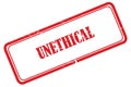 unethical stamp on white Royalty Free Stock Photo